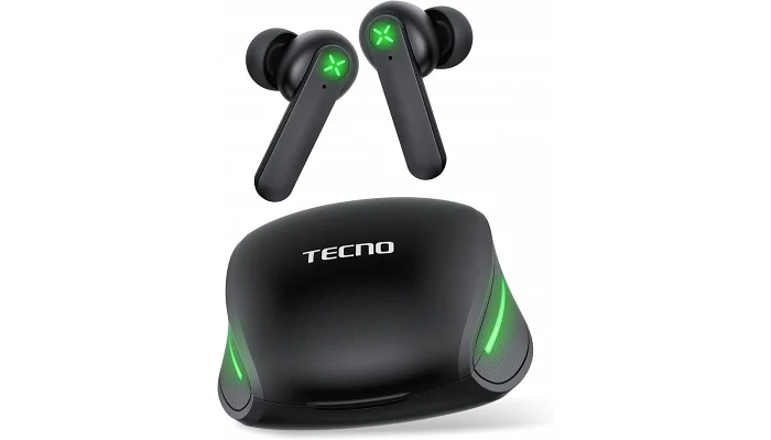 Бездротові вакуумні TWS навушники TECNO G01 (Black), фото № 2