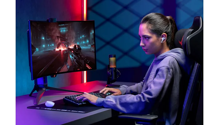Бездротові вакуумні TWS навушники ASUS ROG Cetra True Wireless SpeedNova (white), фото № 6