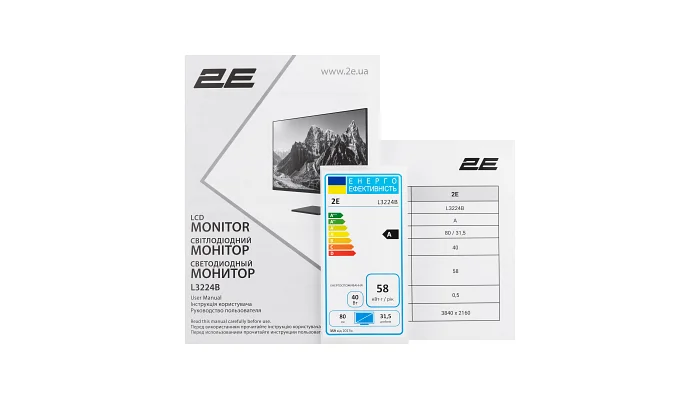 Монитор 2E 31.5" L3224B 2xHDMI, DP, VA, 3840x2160, MM, фото № 16
