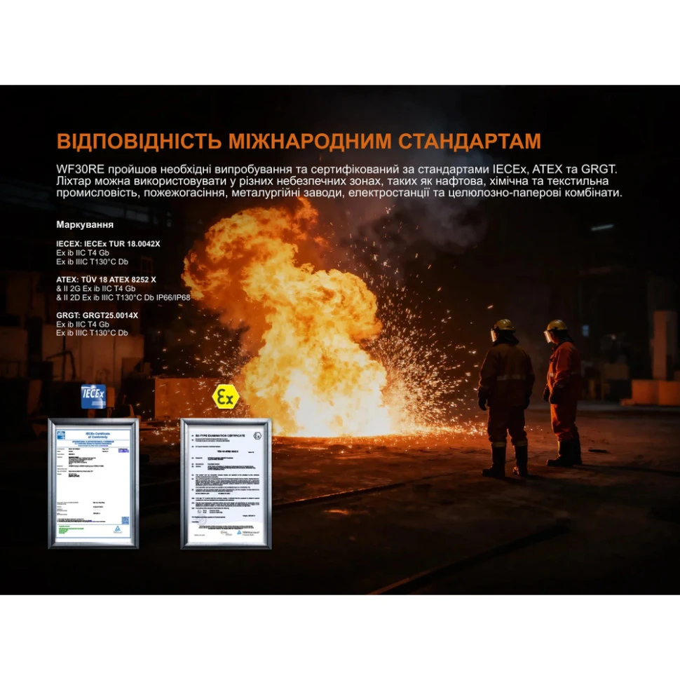 Ручной взрывозащищенный фонарь Fenix WF30RE Spark