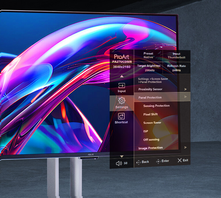 Монитор 26.5” Asus ProArt OLED PA27UCDMR (UCB-C, 2xThunderbolt, USB, MM, QD-OLED, 3840x2160, 240Hz, 0.1ms, DCI-P3 99%, AdaptiveSync, Pivot)