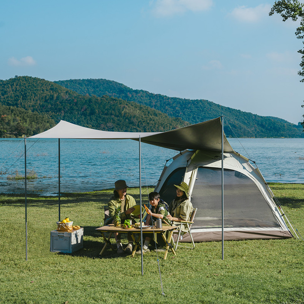 Намет тримісний автоматичний із тентом Naturehike Ango CNK2550WS010, L (коричневий)
