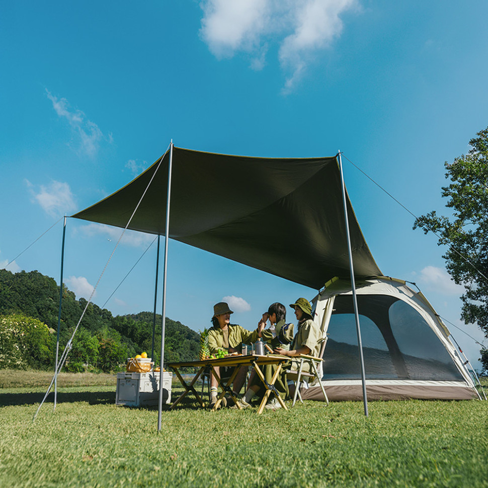 Намет тримісний автоматичний із тентом Naturehike Ango CNK2550WS010, L (коричневий)