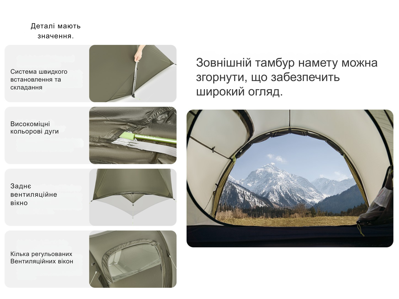 Намет двомісний Naturehike Opalus, UL, CNK2450WS036 (темно-зелений)