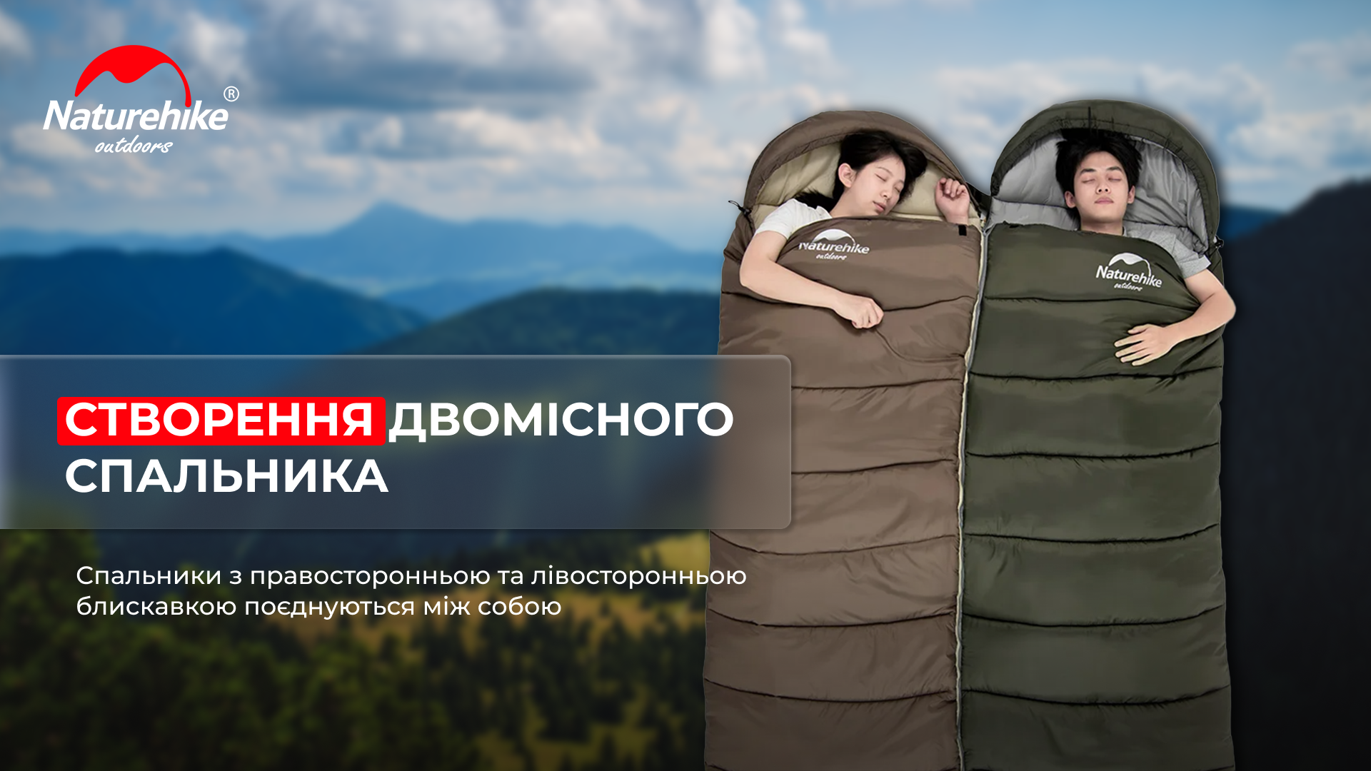 Спальник з капюшоном Naturehike U350 NH20MSD07, (1°C), правий, зелений