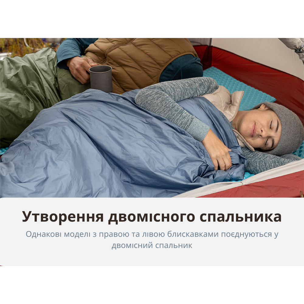 Надлегкий спальний мішок Naturehike Summer LW180 NH21MSD09, правий, зелений, XL (15 °C)