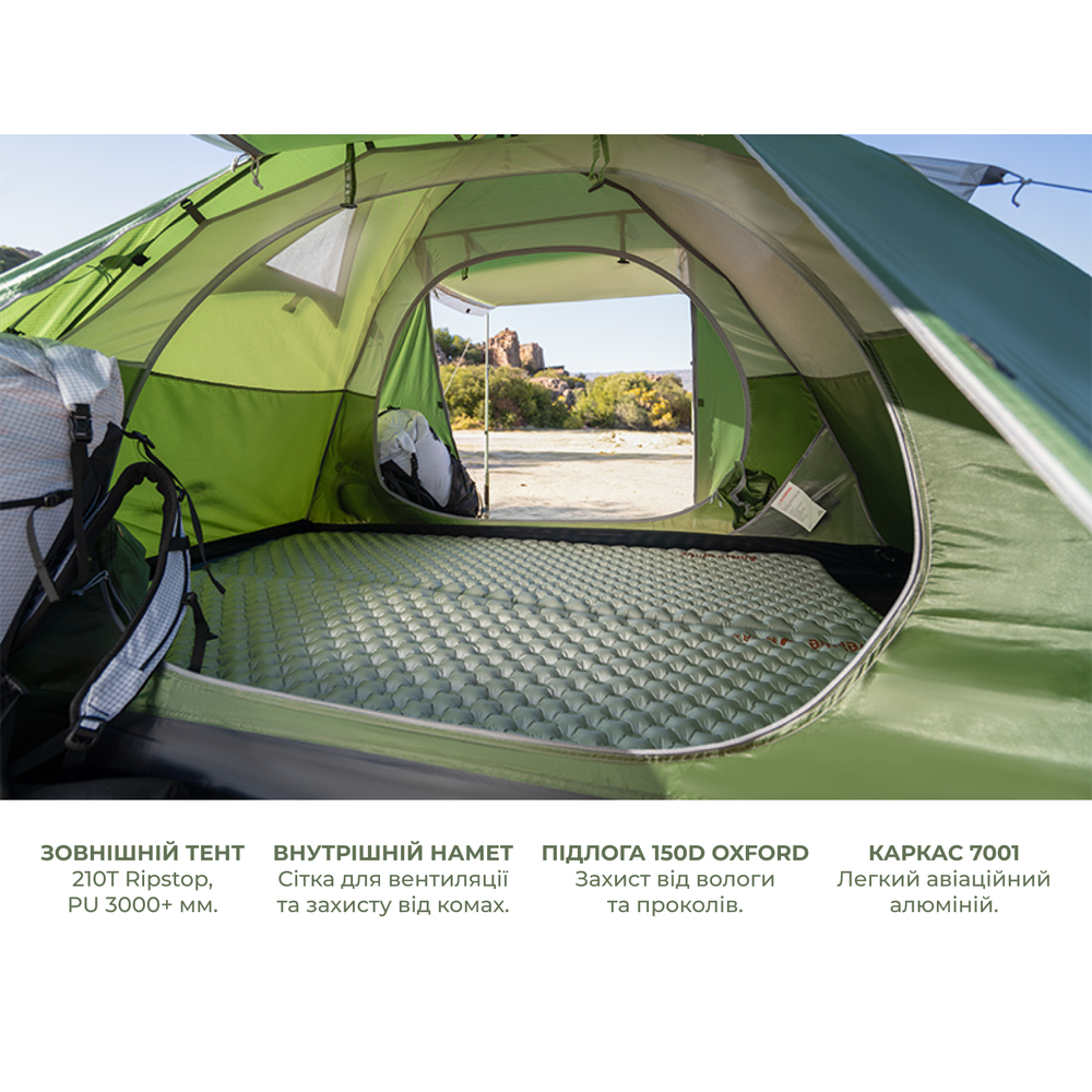 Двухместная палатка Naturehike Bleik Series Tent CNK2550WS038 (зеленая)