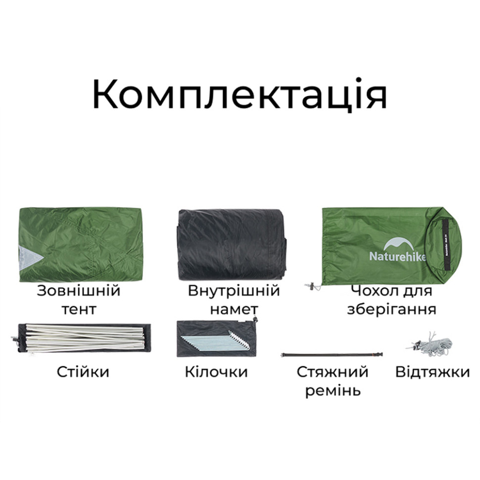 Двухместная палатка Naturehike Bleik Series Tent CNK2550WS038 (зеленая)