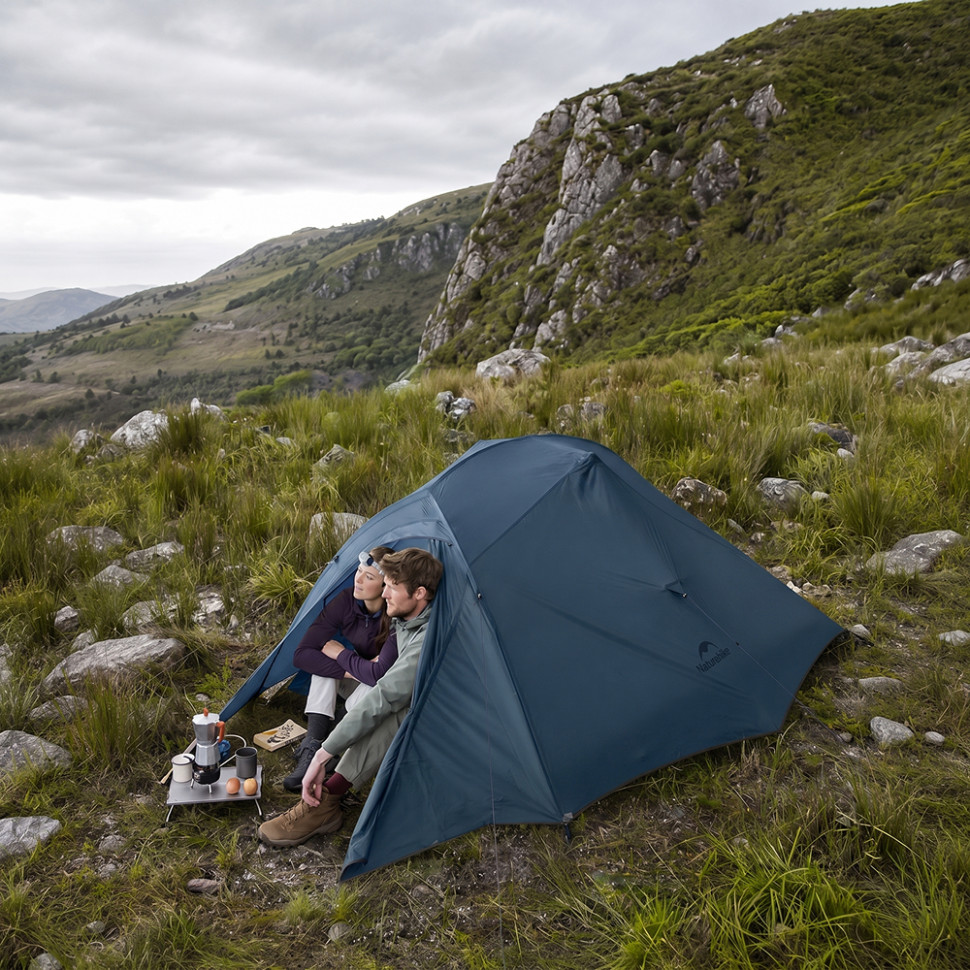 Сверхлегкая трёхместная палатка Naturehike Cloud Up Pro CNK2350WS020, 20D (голубая)