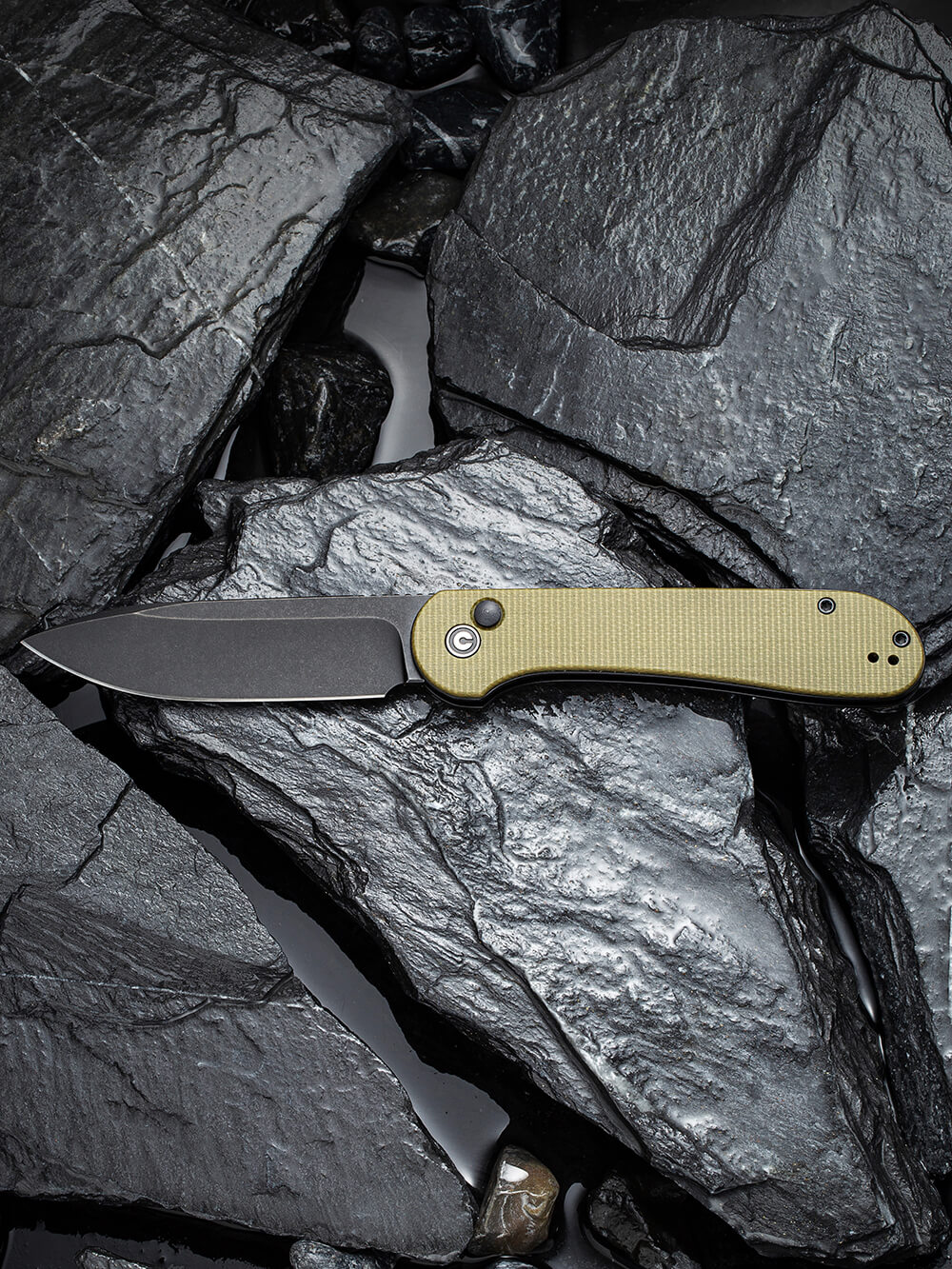 Складной туристический нож Civivi Elementum Pocket, 14C28N / Micarta (оливковый)