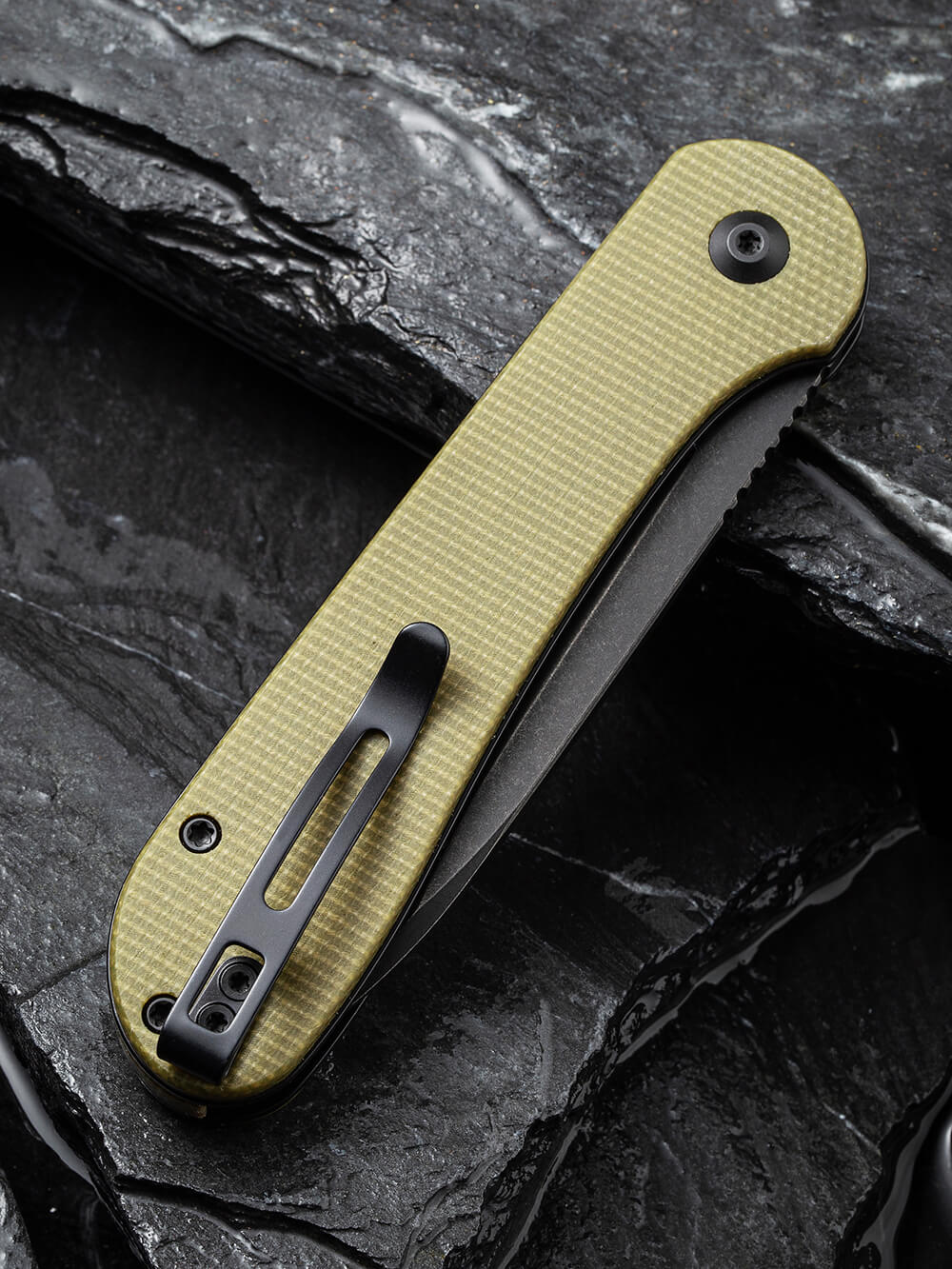 Складной туристический нож Civivi Elementum Pocket, 14C28N / Micarta (оливковый)
