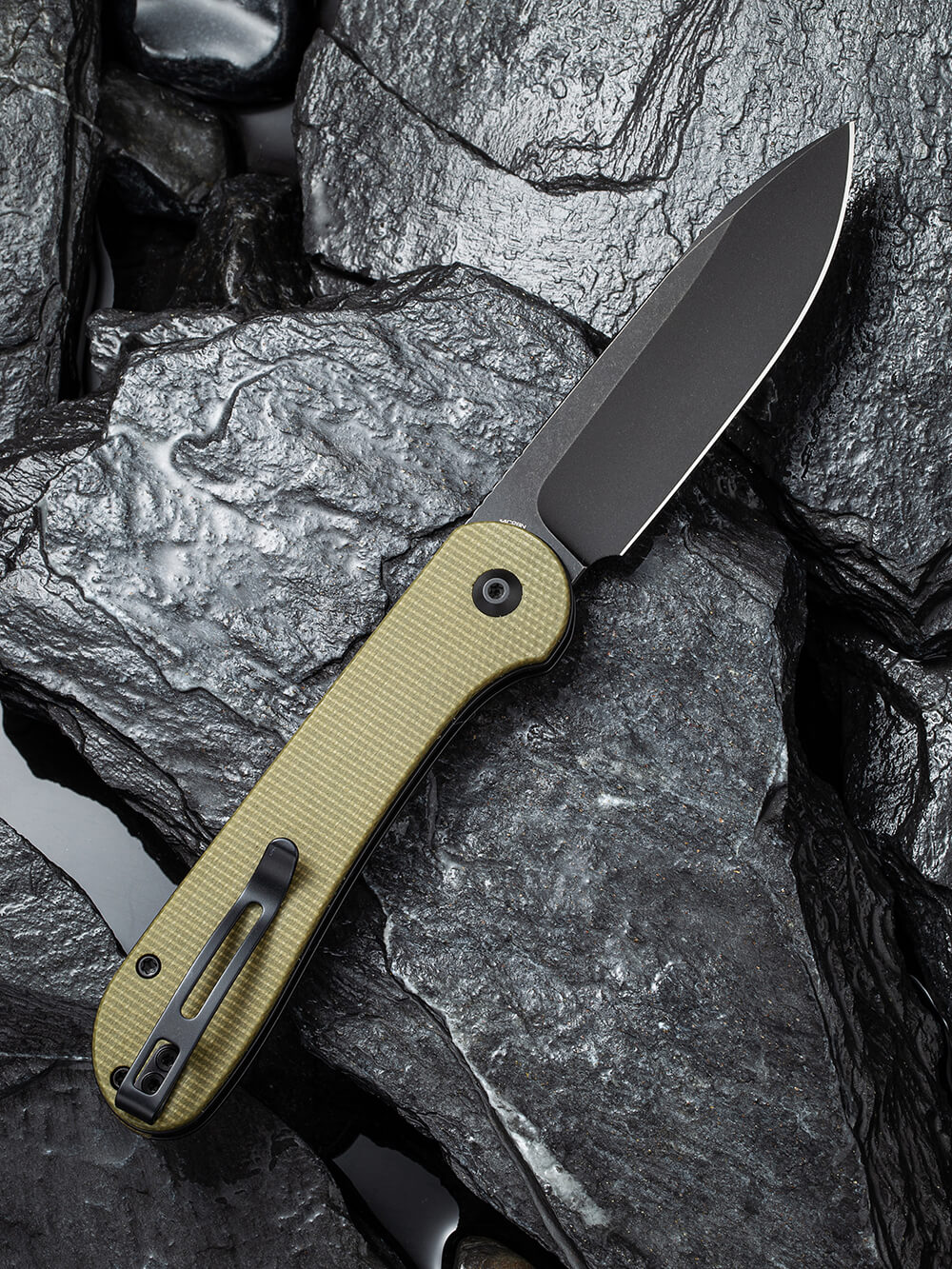 Складной туристический нож Civivi Elementum Pocket, 14C28N / Micarta (оливковый)