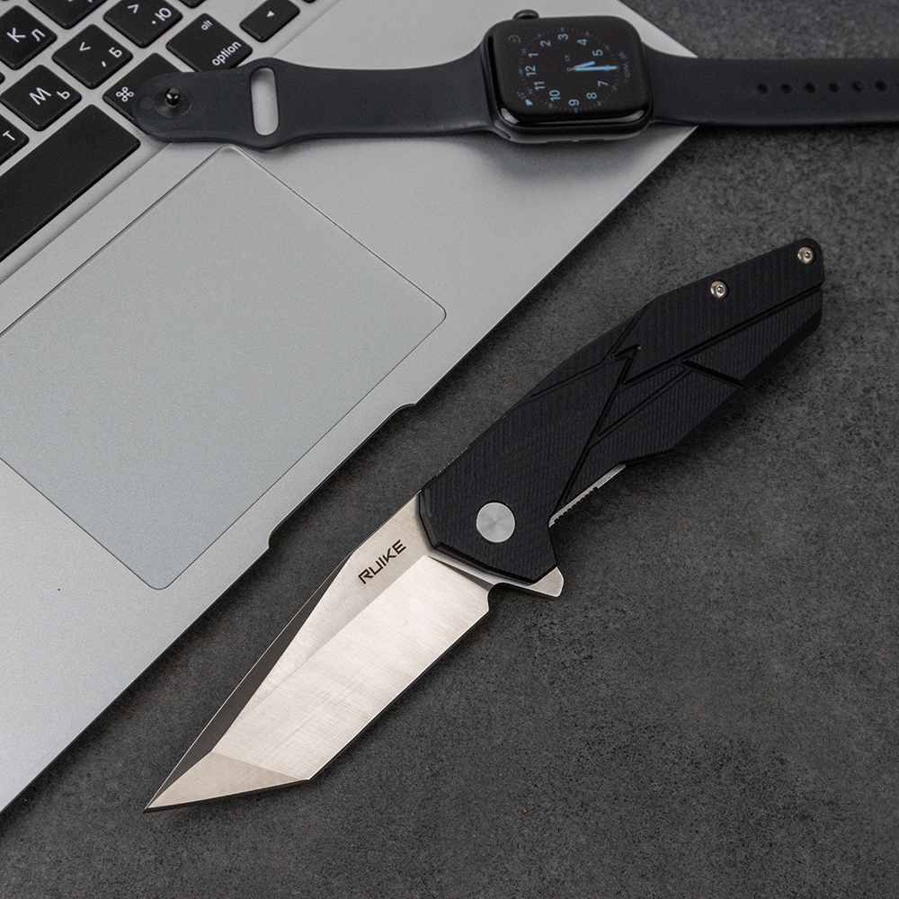 Складной туристический нож Ruike P138-B, 14C28N / G10 (черный)